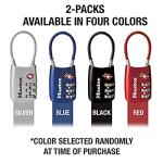 Master Lock Padlock, Set Your Own Combination TSA Locks for Luggage, Travel Zipper Lock with Cable Shackle is 1-3/16 in. Wide, Colors May Vary, 4688T, 2 Count (Pack of 1)
