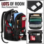 YOREPEK 18.4 Laptop Backpack,Large Backpacks Fit Most 18 Inch Laptop with USB Charger Port,TSA Friendly Flight Approved Weekend Carry on Backpack with Luggage Strap for Men and Women, Red