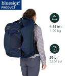 Osprey Fairview 55L Women's Travel Backpack, Night Jungle Blue