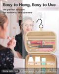 HOTOR Travel Toiletry Bag for Women & Men, Waterproof Makeup Bag with Hanging Hook and Multiple Pockets, Cosmetic Bags for Women, Travel Essentials, 11.2'' x 3.2'' x 8.9'', Black