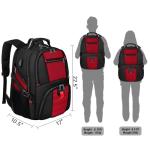 YOREPEK 18.4 Laptop Backpack,Large Backpacks Fit Most 18 Inch Laptop with USB Charger Port,TSA Friendly Flight Approved Weekend Carry on Backpack with Luggage Strap for Men and Women, Red