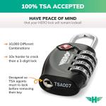 Hero Luggage Lock (Pack of 2) TSA Approved, 4 Digit Combination Padlock for Travel, Suitcases, Lockers, Backpacks