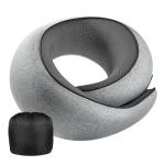 4litamz Neck Pillow Airplane,100% Pure Memory FoamTravel Neck Pillow Travel Neck Support Ergonomic &Portable Design Best for Sleeping Plane Car Train Office Flight (Small Grey)