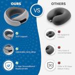 4litamz Neck Pillow Airplane,100% Pure Memory FoamTravel Neck Pillow Travel Neck Support Ergonomic &Portable Design Best for Sleeping Plane Car Train Office Flight (Small Grey)
