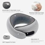 4litamz Neck Pillow Airplane,100% Pure Memory FoamTravel Neck Pillow Travel Neck Support Ergonomic &Portable Design Best for Sleeping Plane Car Train Office Flight (Small Grey)