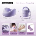 EVERY THINK Travel Pillow - Memory Foam Neck Pillow Airplane, Neck Travel Airplane Pillow for Long Flight, 360º Support, Machine Washable (Purple)