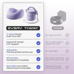 EVERY THINK Travel Pillow - Memory Foam Neck Pillow Airplane, Neck Travel Airplane Pillow for Long Flight, 360º Support, Machine Washable (Purple)