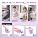 EVERY THINK Travel Pillow - Memory Foam Neck Pillow Airplane, Neck Travel Airplane Pillow for Long Flight, 360º Support, Machine Washable (Purple)