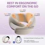 EVERY THINK Travel Pillow - Memory Foam Neck Pillow Airplane, Neck Travel Airplane Pillow for Long Flight, 360º Support, Machine Washable (Purple)
