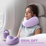 EVERY THINK Travel Pillow - Memory Foam Neck Pillow Airplane, Neck Travel Airplane Pillow for Long Flight, 360º Support, Machine Washable (Purple)