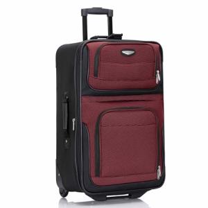 Travel Select Amsterdam Expandable Rolling Softside Luggage, Burgundy, Checked-Medium 25-Inch