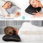 alkamto Memory Foam Pillow for Travel and Camping with Extra Cotton Cover – Easy to Carry Portable Bag (Black)