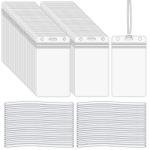 WYOMER 100 Pieces Clear Plastic ID Card, Luggage Bag and Badge Label Holders with 100 Pack Luggage Tag Loop Straps for Office, Business and Travel Supplies
