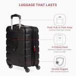 SwissGear 7366 Hardside Expandable Luggage with Spinner Wheels, Black, Carry-On 19-Inch