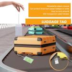 WYOMER 100 Pieces Clear Plastic ID Card, Luggage Bag and Badge Label Holders with 100 Pack Luggage Tag Loop Straps for Office, Business and Travel Supplies