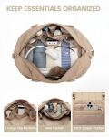 LOVEVOOK Large Duffle Bag for Travel, Puffer Weekend Bags for Women Travel Tote, Carry on Duffel Bag for Airplanes, 18 Inch Personal Item Bag Gym Bag Women, Coffee