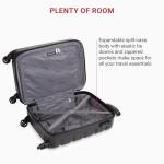 SwissGear 7366 Hardside Expandable Luggage with Spinner Wheels, Black, Carry-On 19-Inch
