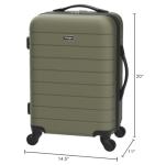 Wrangler 20" Smart Spinner Carry-On Luggage With Usb Charging Port, 20 Inch Carry-On, Olive Green
