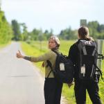 Travel Stamp Luggage Tags for Suitcase,2 Pack Retro Passport Carte Postale Luggage Tag Leather Privacy Cover ID Label with Stainless Steel Loop for Women Men Kids Girls