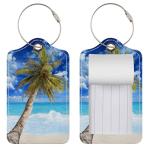 Luggage Tags for Suitcases, 2 Pack Cute PU Leather Suitcase Tag Identifiers TSA Approved with Stainless Steel Loop and Address Card for Baggage Tag for Cruise Airport Travel Essentials by Chelmon