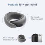 Purroch Advanced Memory Foam Neck Travel Pillow, Neck Pillow Airplane with Eye Mask & Ear Plugs, Designed for The Comfort of Travel & Office, Travel Pillow for Plane, Car, Home, Work, Dark Grey