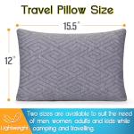 1 MIDDLE ONE Travel Pillow for Sleeping Camping, Memory Foam Small Pillow with Breathable Cover for Backpacking, Airplane, Car (15.5 X 12 Inch)