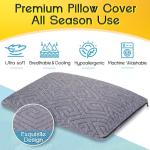 1 MIDDLE ONE Travel Pillow for Sleeping Camping, Memory Foam Small Pillow with Breathable Cover for Backpacking, Airplane, Car (15.5 X 12 Inch)