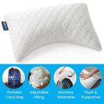 Sidney Sleep Mini Travel Size Neck Pillow - Knee, Back Lumbar and Support - Small Curved Pillow - 14 x 19 Inches - Adjustable Loft - Washable - Drawstring Backpack Included