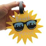 Mziart Cute Luggage Tags for Women Men, Summer Beach Bag Tags Unique Travel Baggage Tags Suitcase Identifier Labels, Set of 5