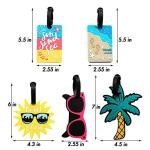 Mziart Cute Luggage Tags for Women Men, Summer Beach Bag Tags Unique Travel Baggage Tags Suitcase Identifier Labels, Set of 5