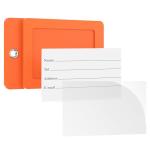 Gostwo 2 Pack Luggage Tags for Suitcases, 26 Initial Letter Travel Luggage Baggage Identification Labels ID Tag Fully Bendable Tags with Stainless Steel Loop (Orange) (Letter M)