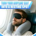 Twist Memory Foam Travel Pillow - Comfortable & Adjustable Neck Pillow for Traveling with Soft Washable Velvet Cover, Eye Mask & Earplugs - Long Flight Essentials | for 360° Neck Support, Chin, Lumbar