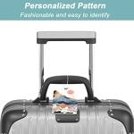 Rimilak 3 Pcs PU Leather Luggage Tags for Suitcase, Travel Cruise Luggage Tag with Privacy Flap, Name ID Label and Metal Loop for Women Men Baggage Handbag School Bag Backpack, Setting Sun