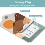 Rimilak 3 Pcs PU Leather Luggage Tags for Suitcase, Travel Cruise Luggage Tag with Privacy Flap, Name ID Label and Metal Loop for Women Men Baggage Handbag School Bag Backpack, Setting Sun