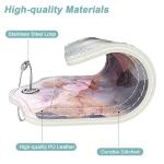 Rimilak 3 Pcs PU Leather Luggage Tags for Suitcase, Travel Cruise Luggage Tag with Privacy Flap, Name ID Label and Metal Loop for Women Men Baggage Handbag School Bag Backpack, Setting Sun