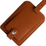 Luggage Bag Tags Leather Travel ID Labels Suitcase Name Tags with Snap - Set of 2