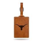 Rico Industries NCAA Texas Longhorns Brown Laser Engraved Ultra Suede Luggage Tag - Includes ID Card