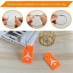 Mziart 2 Pack Silicone Luggage Tags for Suitcases Travel Bag Tags for Luggage, Baggage Suitcase Tags with Privacy Name ID Card (Orange)