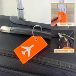 Mziart 2 Pack Silicone Luggage Tags for Suitcases Travel Bag Tags for Luggage, Baggage Suitcase Tags with Privacy Name ID Card (Orange)