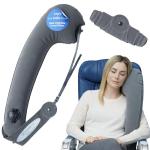 TRAVELREST Ultimate Inflatable Travel Neck & Body Pillow - Travel Essentials, Comfort and Upper Body Support, Airplane Neck Pillow for Long Flight, Straps to Airplane Seat & Car, for All Ages - Grey