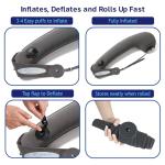 TRAVELREST Ultimate Inflatable Travel Neck & Body Pillow - Travel Essentials, Comfort and Upper Body Support, Airplane Neck Pillow for Long Flight, Straps to Airplane Seat & Car, for All Ages - Grey