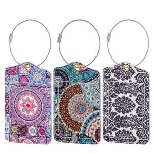 Fishent Luggage Tag, 3 Pack Travel Cruise Luggage Tags for Suitcases, Cute Suitcase Tags Identifiers Bag Tags with Privacy Flap, Baggage Name Tag for Women Men Luggage Backpack Handbag School Bag