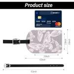 BHAHB 2 Pack Luggage Tag Luggage Tags PU Leather Suitcase Tags Aesthetic Cute Funny Travel Bag Labels for Women Girls-Grey Butterfly