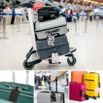 BHAHB 2 Pack Luggage Tag Luggage Tags PU Leather Suitcase Tags Aesthetic Cute Funny Travel Bag Labels for Women Girls-Grey Butterfly