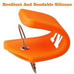 Gostwo 2 Pack Silicone Luggage Tags for Suitcases, 26 Initial Letter Baggage Labels Handbag School Bag Suitcase Instrument Tag with Stainless Steel Loop(Orange)(Letter M)