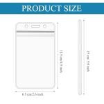 WYOMER 50 Pieces Plastic Holders for Luggage Tags, Badge Labels, and ID Cards with 50 Pack Luggage Tag Loop Straps for Office, Business, and Travel Supplies