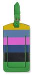 Kate Spade New York Vegan Leather Luggage Tag for Women, Durable Suitcase ID Tag, Enchanted Stripe