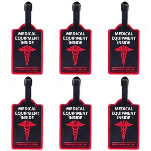 Vtapliea 6-Pack Medical Equipment Luggage Tags with Detachable Info Card Medical Alert Tag for Travel Suitcases & Backpacks