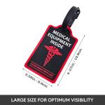 Vtapliea 6-Pack Medical Equipment Luggage Tags with Detachable Info Card Medical Alert Tag for Travel Suitcases & Backpacks
