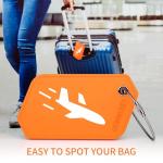leevanoo Silicone Luggage Tag, 4 Pack Travel Suitcase Tags with Name ID Card, Bright Orange